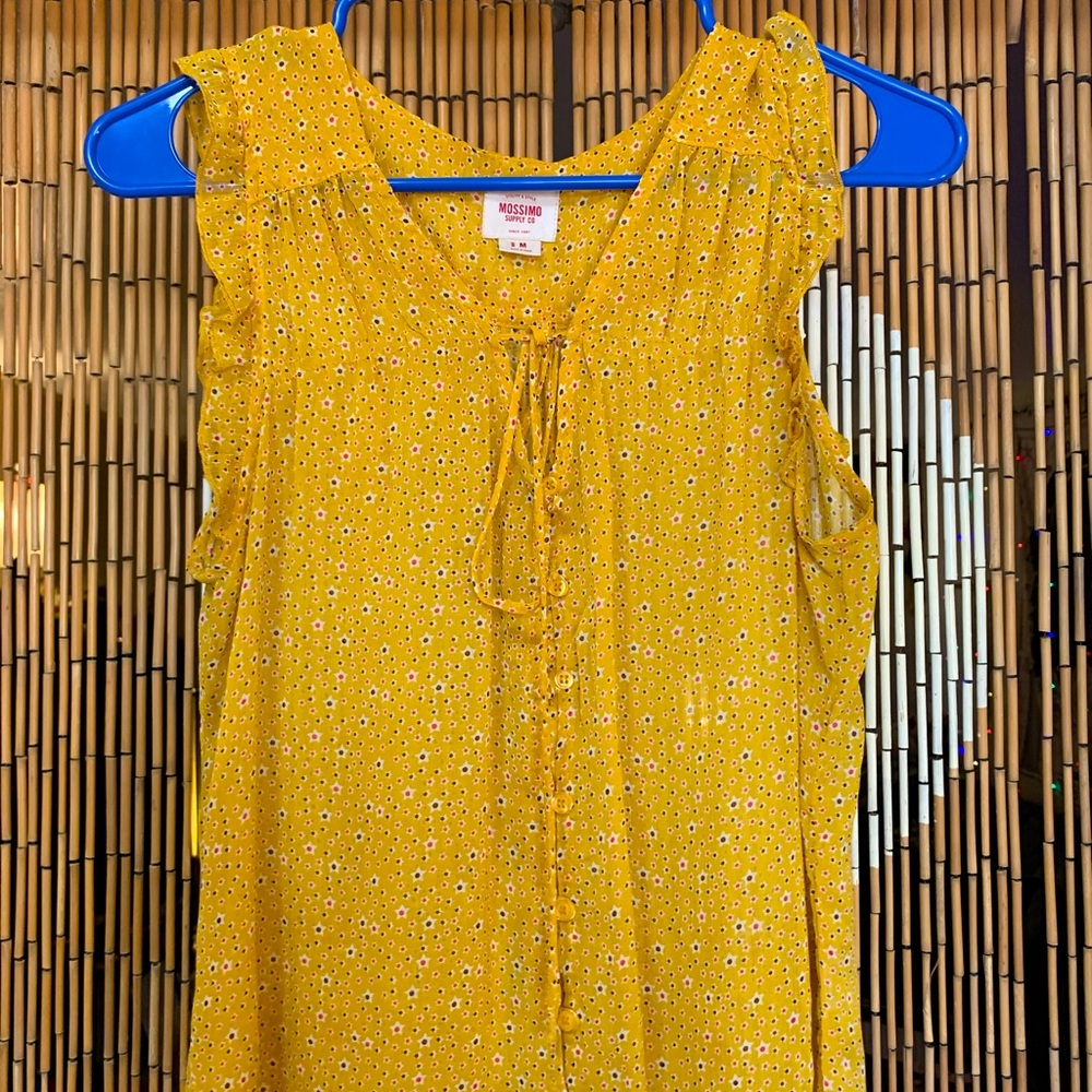 Yellow floral blouse